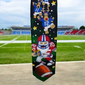 Football Santa & Reindeer Neck Tie Holiday By Noel collection Stadium Game Day